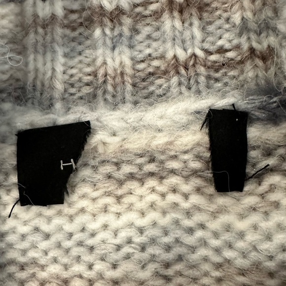 H by Halston Knit Sweater long puff sleeve SZ M mock neck cozy wool blend - Picture 6 of 8